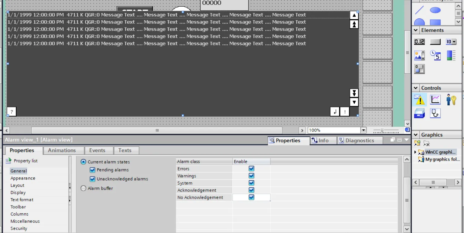 img/Siemens wincc tia portal alarm/add alarm view on hmi screen.webp